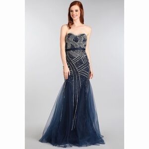 MY Fashion 1510 Sequin Navy Dress